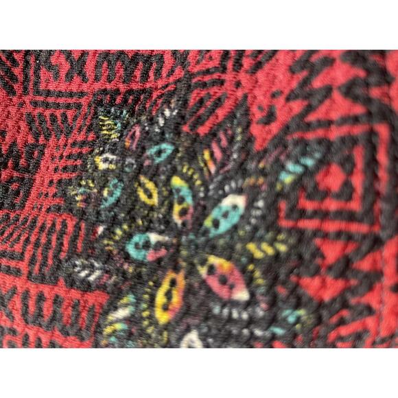 LuLaRoe Dress Women's Large Burgundy Red Floral Zip Back - Picture 8 of 10